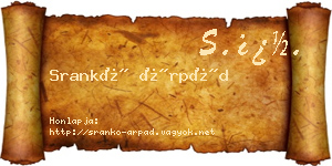Srankó Árpád névjegykártya