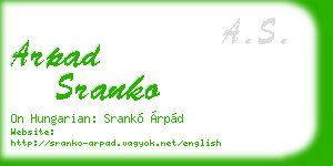arpad sranko business card