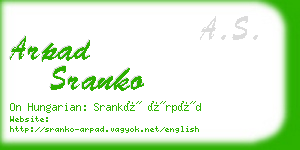 arpad sranko business card